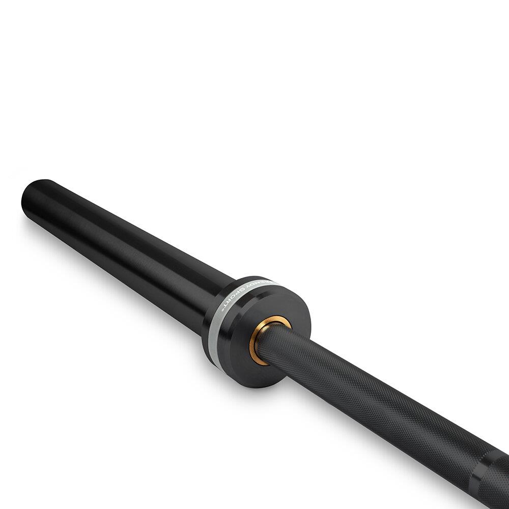 ATS Trainings Langhantelstange Schwarz Detail Ansicht links